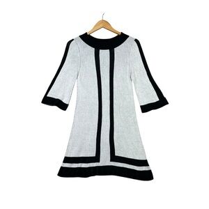 Alice + Olivia Dress Women Sz M Sweater Wool Colorblock Stripe Mini Tunic EUC